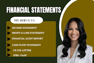audit financial statement report, us cpa letter profit loss, income statement