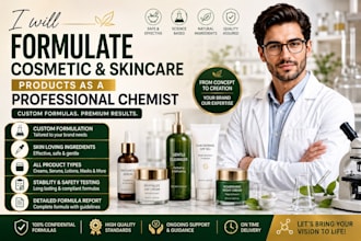 formulate cosmetic and skincare products as a professional chemist