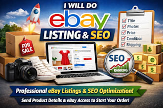 do professional ebay product listings, ebay SEO listing