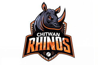 design original classic mascot rhino logo