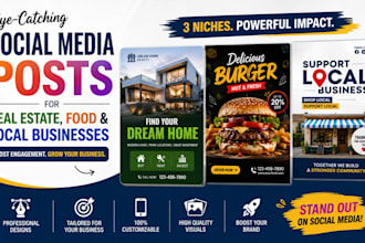 design canva posts for real estate food local businesses