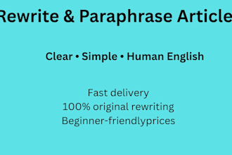 rewrite and paraphrase articles in clear simple english