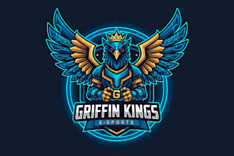 do wonderful griffin king e sport mascot logo design