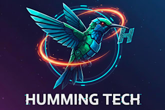 create amazing hamming bird mascot logo design