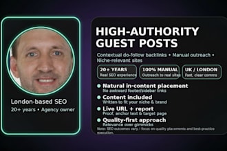 do SEO guest post package with contextualised high da backlinks