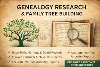 do professional genealogy research and build your family tree