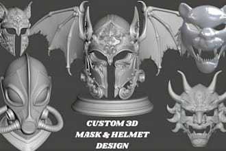 custom 3d mask 3d cosplay mask design 3d helmet model cosplay armor 3d modeling