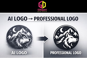 professionally fix, redesign or vectorize your ai generated logo