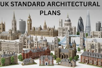 draw UK standard autocad 2d house plans, floor plans and architectural drawings