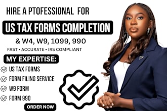accurately fill w4, w9, 1099 and US nonprofit 990 tax forms fast