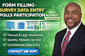form filling online survey data entry or polls participants