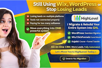 clone, rebuild, redesign migrate wordpress, wix, website to gohighlevel