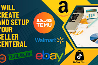 do account creation of amazon, ebay, tiktok shop and temu