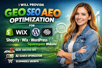 optimize shopify store with GEO SEO aeo ai onpage website optimization setup
