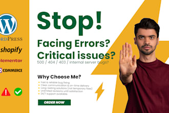 fix wordpress bugs, errors, critical issues and woocommerce