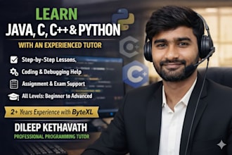 tutor java python cpp and c programming