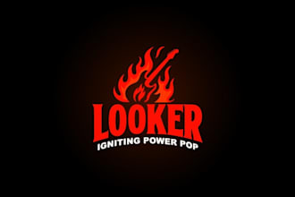 design power pop rock band logo