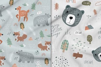 design cute seamless pattern for kids and baby brands