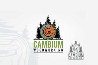 design unique cambium woodworking logo for you