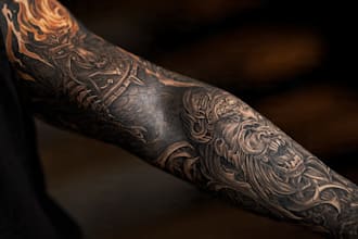 create a full sleeve tattoo