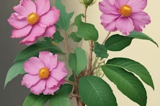 draw realistic botanical illustration