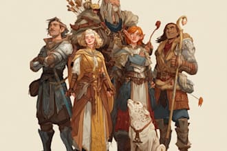 make a dnd character or dnd party art