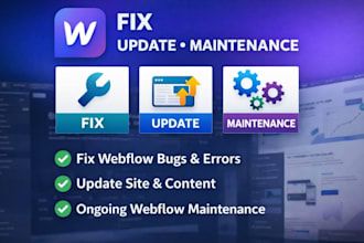 fix webflow bugs, update your site, and provide ongoing webflow maintenance