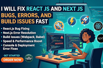 fix react js and next js bugs, errors, and build issues fast