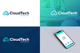 design modern startup, technology, and cyber security logo