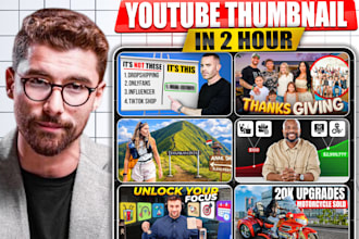 desgin eye catchy youtube thumbnail urgent