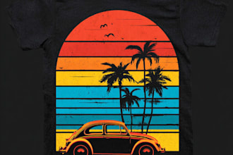 do unique amazing vintage handdrawn illustration for t shirt merchandise desi