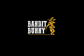 design coffee brand bandit bunny logo