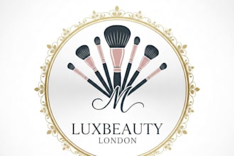 design a stylish and professional makeup brushes logo for your brand