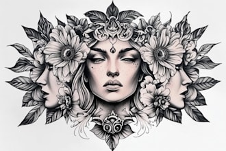 create unique custom tattoo designs for your body and style