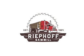 design a modern vintage woodwork logo for a sawmill brand