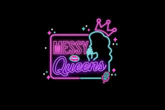 design messy queens appeal women logo