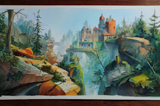 paint original watercolor landscape painting
