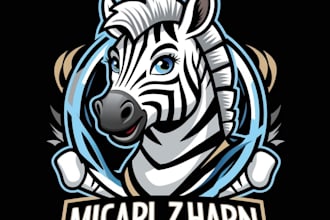 do unique animal zebra mascot logo
