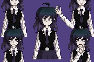 draw 2d character sprite pngs