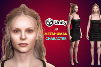 do 3d realistic metahuman humanoid character with custom clothes, ue5 rigging