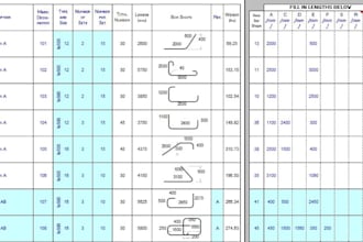 do rebar shop drawings and bar bending schedule bbs