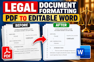 format legal documents into professional editable word files