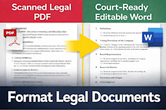 format legal documents into court ready editable word files