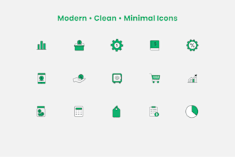design a unique, simple, and modern custom icons set