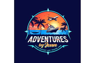 do modern tourism or travel agency logo