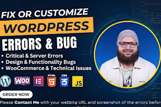 troubleshoot errors, fix bugs and solve website issues on wordpress