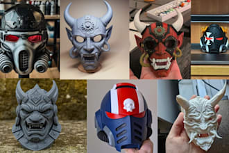 design 3d print  paint and ship 3d custom mask anime helmet 3d printable masks
