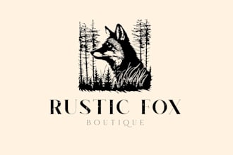 design whimsical rustic fox logo