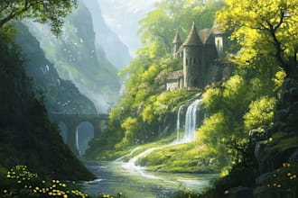 digitally paint fantasy landscape