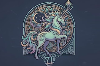 make high quality unicorn logo with free source file